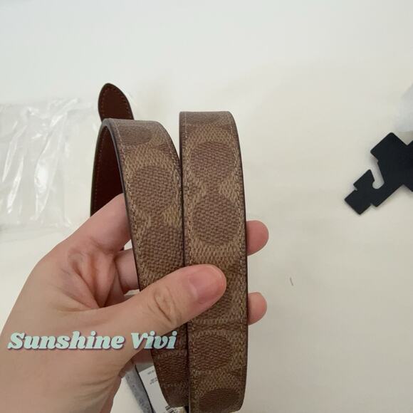NWT Coach Signature Buckle Cut To Size Belt 25 Mm CZ196 Tan Brown main image 4
